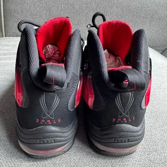 Nike Sonic Flight Black University Red Sneaker 641333-002 Mens Size 9